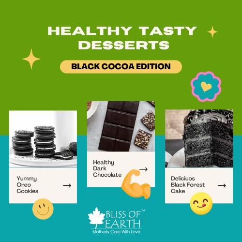 BLISS OF EARTH Bliss of Earth Black Cocoa Powder Natural and Unsweetened Carbon Black & Dark Roast Perfect for Cooking & Baking Cakes, Biscuits, Oreo, Chocolates, Smoothies 500GM