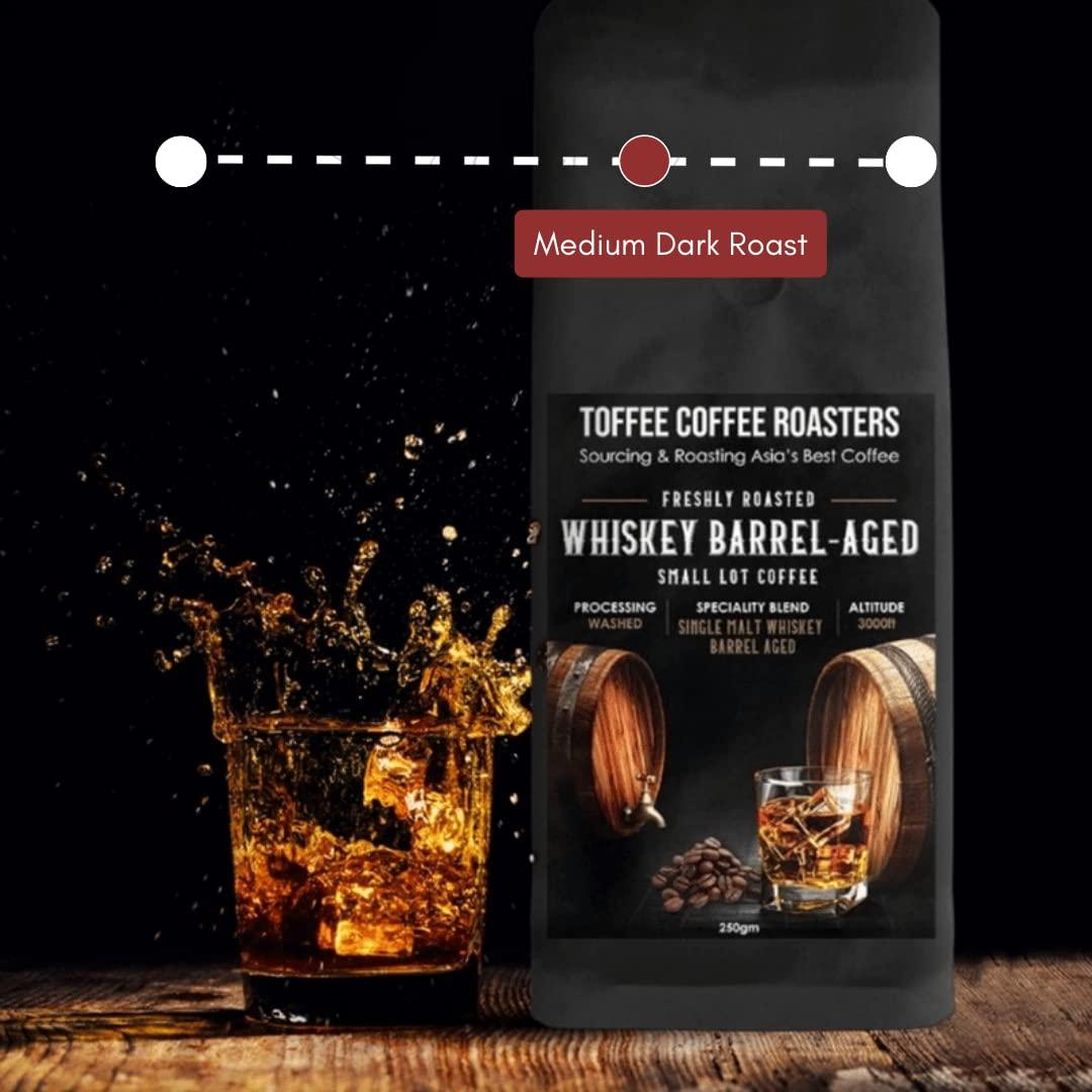 Toffee Coffee Roasters Toffee Coffee Roasters | Single Malt Whiskey Barrel Aged Coffee | As Seen On Shark Tank | 100% Arabica | Grounded Coffee | Grind : Home Espresso | 250 g