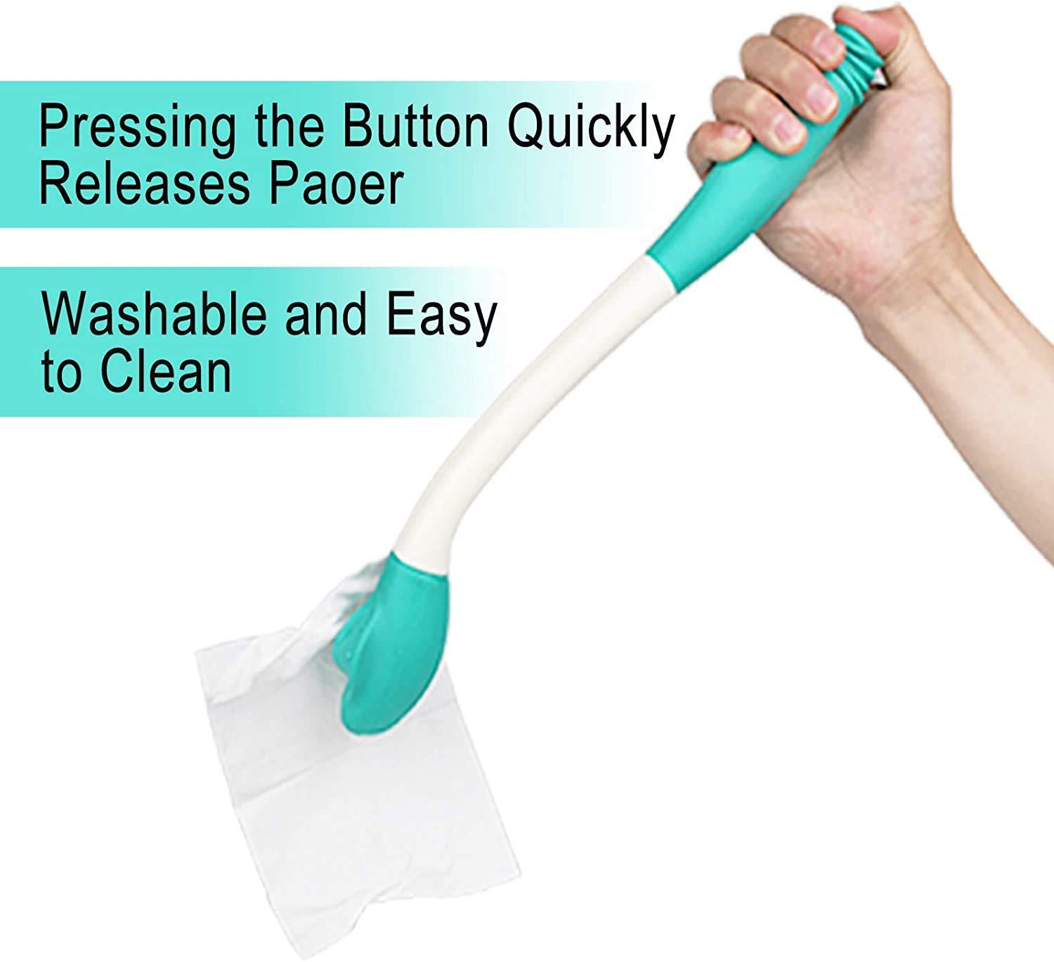 Momowoa Toilet Aids Tools, Long Reach Comfort Wipe, Bottom Buddy Toilet Tissue Wiping Aid Ideal Daily Living Bathroom Aid for Limited Mobility