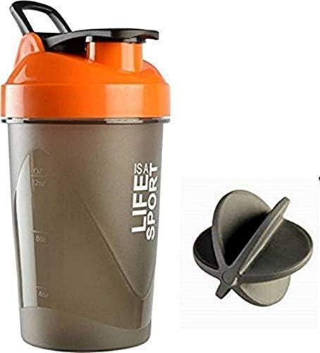 BDPE BDPE Plastic Life is A Sport Shaker Bottle with Protein Funnel/Fuel Shaker/Gym Shaker/Protein Shaker/Sipper Bottle/Gym Bottle/Water Bottle, 500ml (Orange)