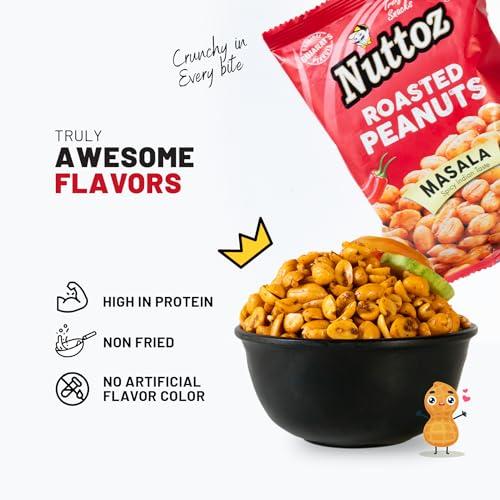Nuttoz Nuttoz Masala Peanuts Roasted - Spicy Roasted Peanuts (Mungfali) - NonFried Healthy Ready to eat Snacks & Namkeen (pack of 2 x 140 Gm)