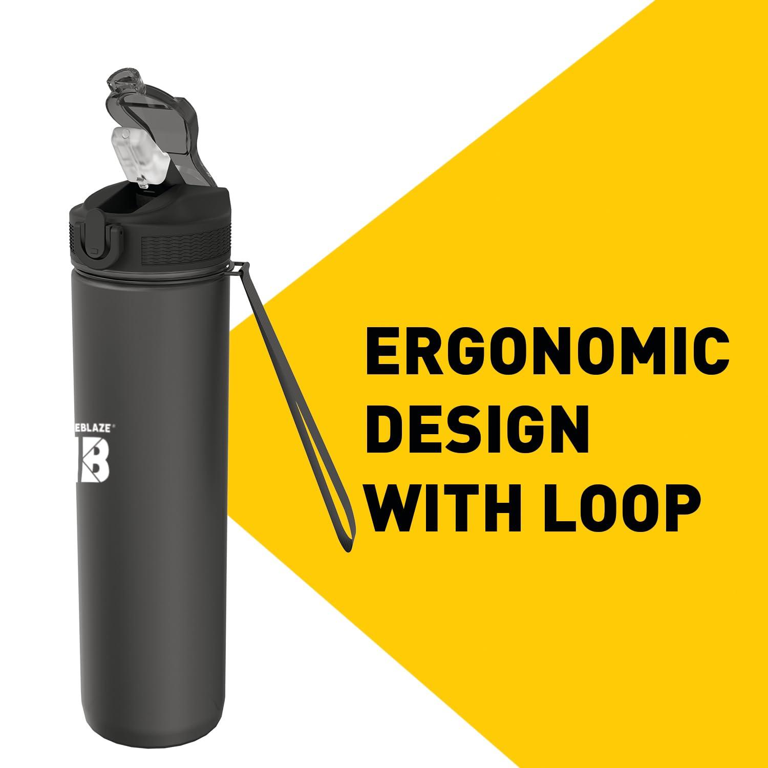 MuscleBlaze Muscleblaze Sipper Bottle For Adults & Kids, Bpa-Free & Leakproof (Black, 1 Litre) - Plastic