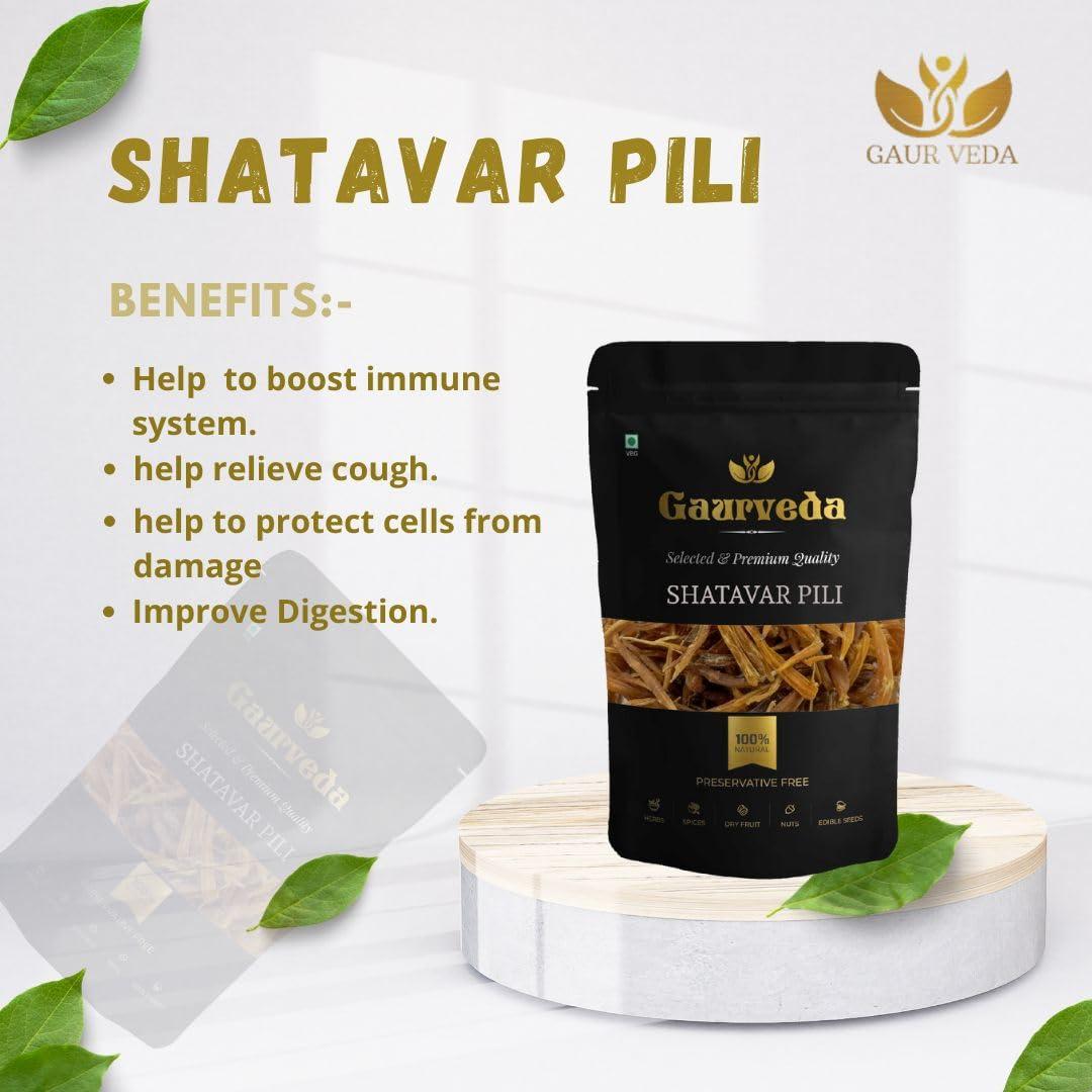 GAURVEDA GAURVEDA Shatavar Pili - Shatavar Yellow - Satavar - Shatavari - Asparagus racemosus - Pure & Natural (250)