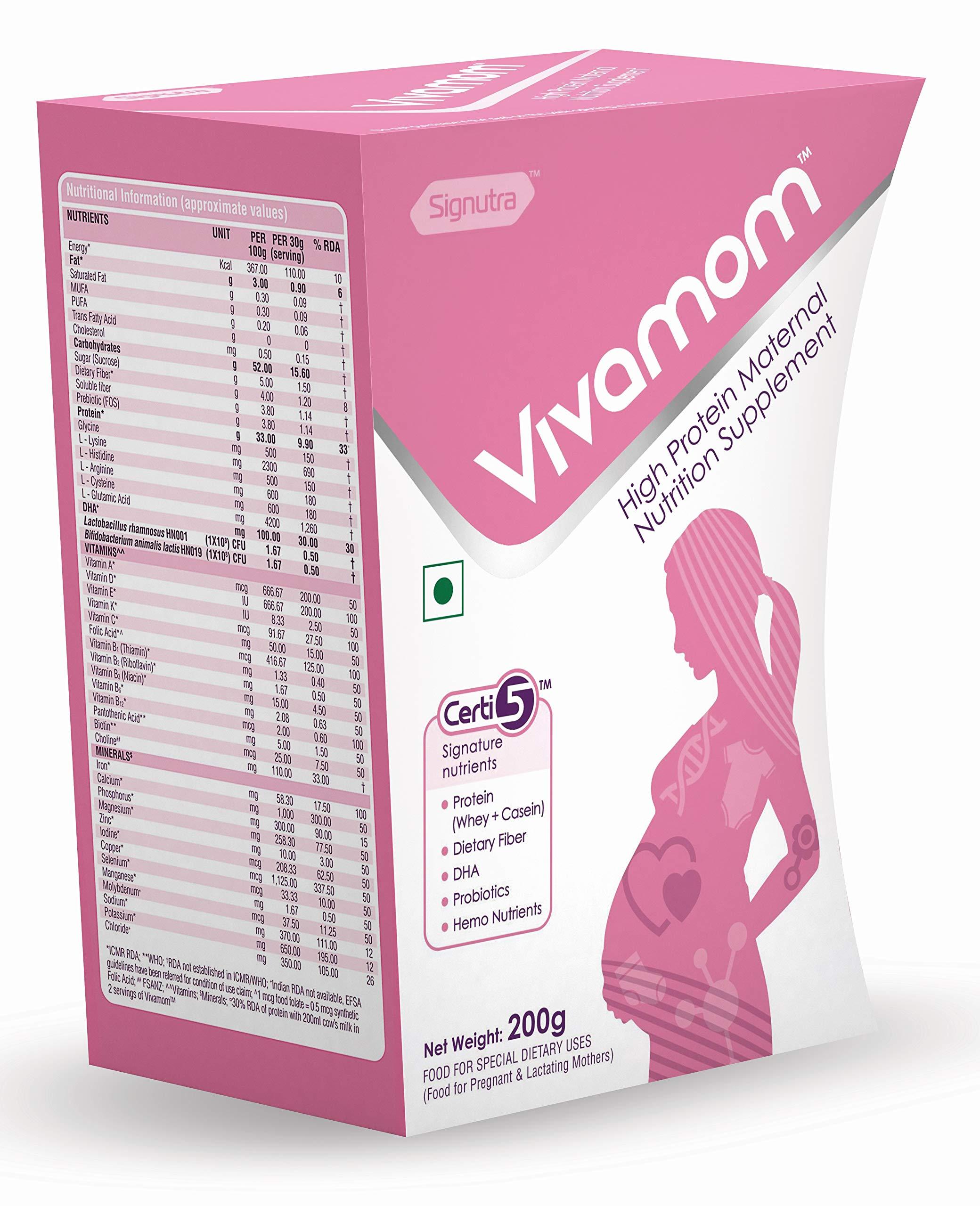 Vivamom Vivamom Maternal Nutrition Supplement in Pregnancy&laction-200gm Chocolate, Pink