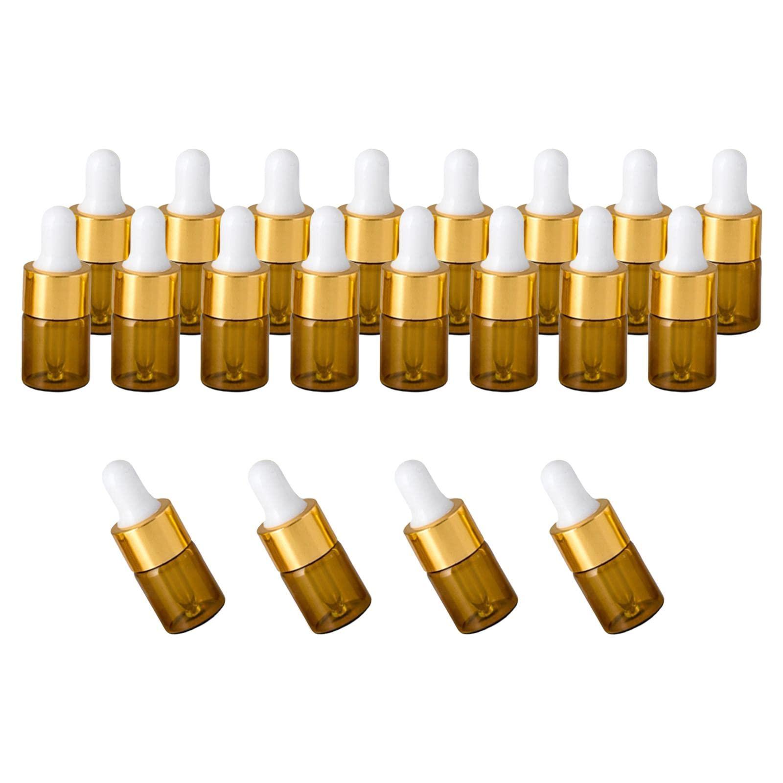 T.O.G. T.O.G. Small Dropper Bottles with Glass Eye Dropper Sample Vial for Essential Oils White 2ml