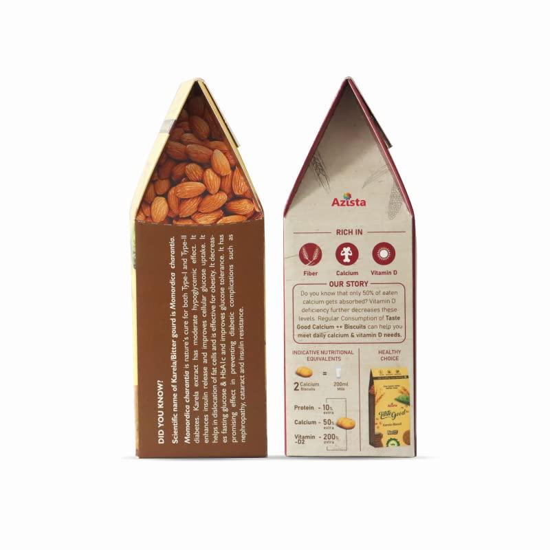 AZISTA INDUSTRIES PRIVATE LIMITED Taste Good Combo - Karela Biscuits Sugar Free Pack of 3 and Calcium & Vitamin D Biscuits Pack of 3 (100g X Pack of 6)