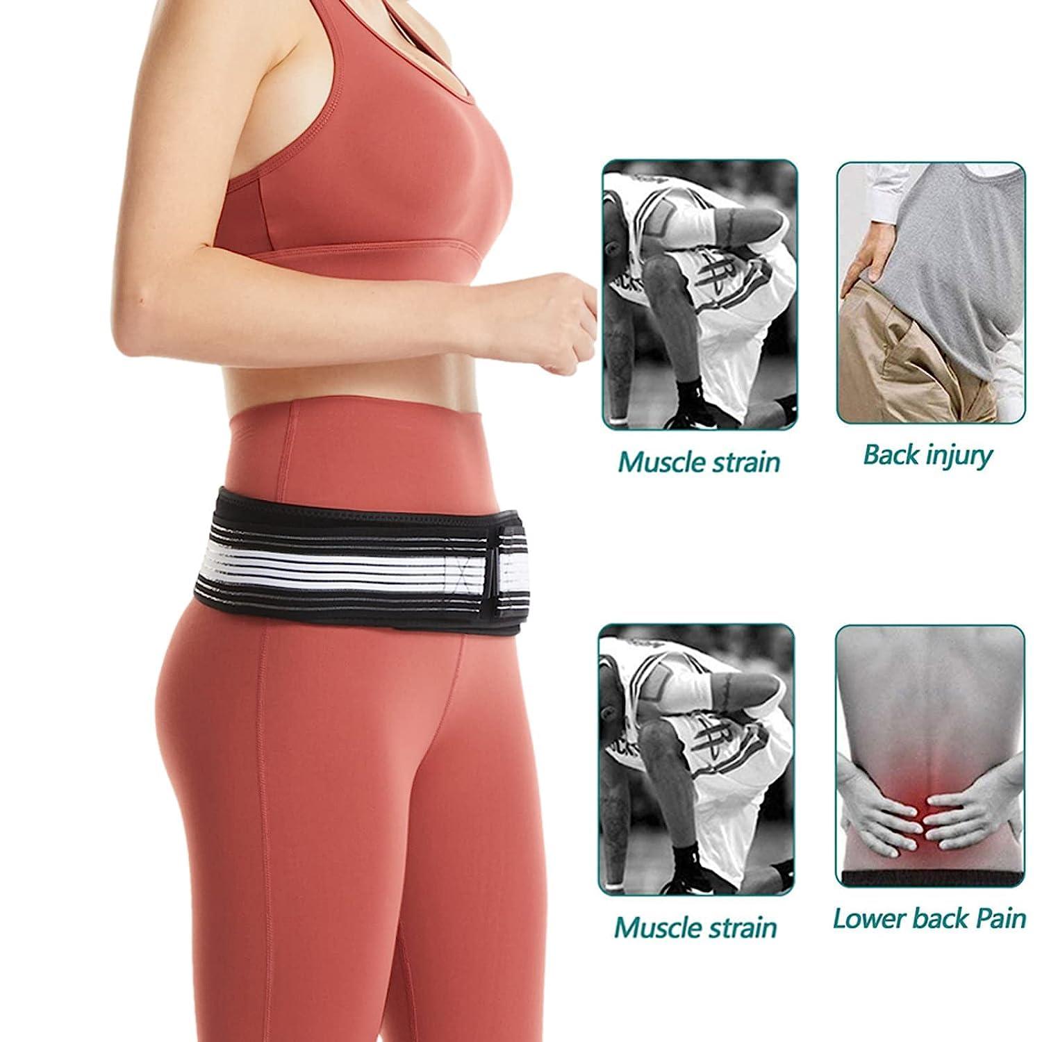 VDHJA VDHJA Sacroiliac SI Joint Hip Belt - Lower Back Support Brace for Men and Women - Hip Braces for Hip Pain Flexi Back Belt Sciatica Pelvis Lumbar Hip Pain Relief (Regular size)