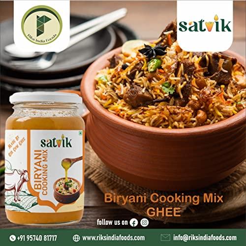 SATVIK PURE GHEE Satvik Biryani Cooking Mix Ghee| Made by Gir Cow Ghee with 100% Natural Ingredients (200ml) | Innovated For The First Time In The World