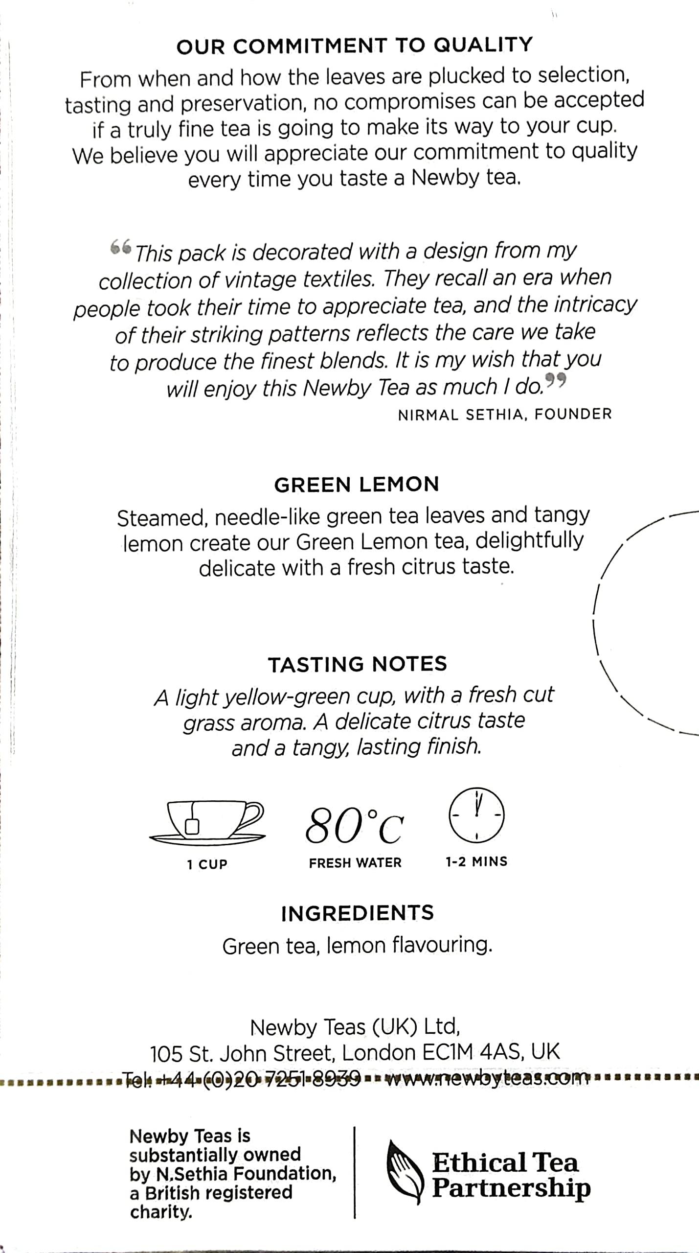 Newby Newby Green Lemon Tea | 25 Tea Bags | Natural Fusion of Verdant Green Tea wth Bright Dried Lemon | 50 gms