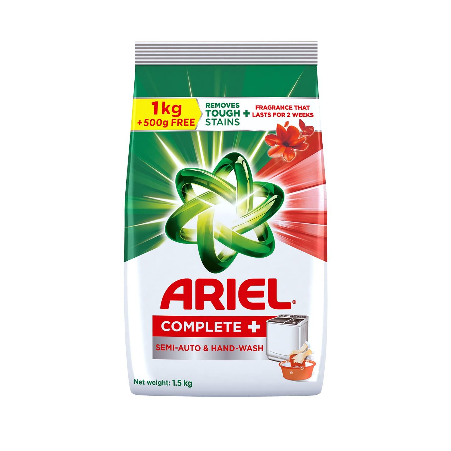 Ariel Ariel Matic Liquid Detergent Top Load 2 Ltr + 500 Millilitre Free & Complete Detergent Washing Powder - 1 Kg With Free Detergent Washing Powder - 500 G