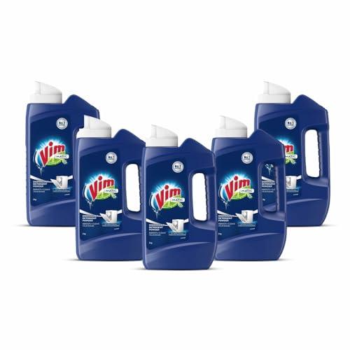 VIM Vim Matic Dishwash Detergent Powder, 1 kg | Suitable For All Dishwashers | With Powerful Enzymes To Cut Through Grease And Tough Stains (Pack of 5)