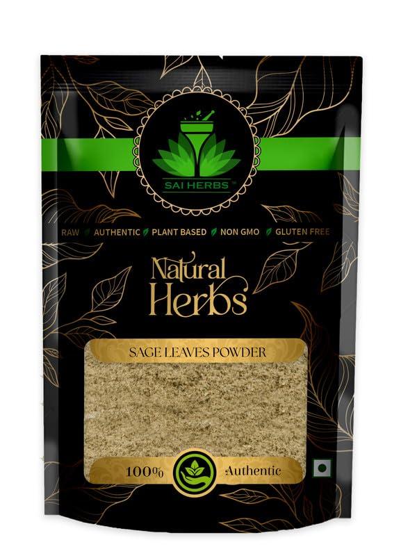 SAI HERBS SAI HERBS Dried Sage Leaves Powder For Tea - Smudge Smudging - For Energy - Pure & Natural (100 Grams)