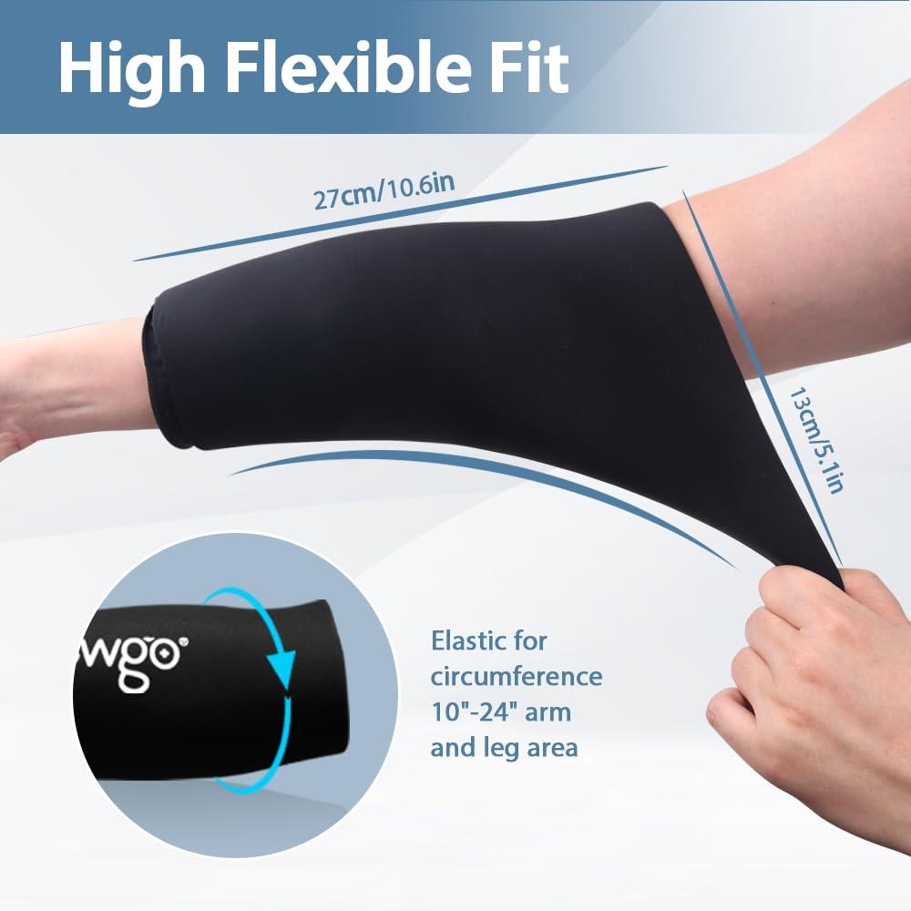 NEWGO NEWGO Elbow Ice Pack for Tendonitis, Elbow Ice Wrap Ice Sleeve Arm Flexible Ice Packs Cold Therapy Compression Ice Sleeve for Elbow, Knee, Calf Pain Relief, Inflammation, Injuries