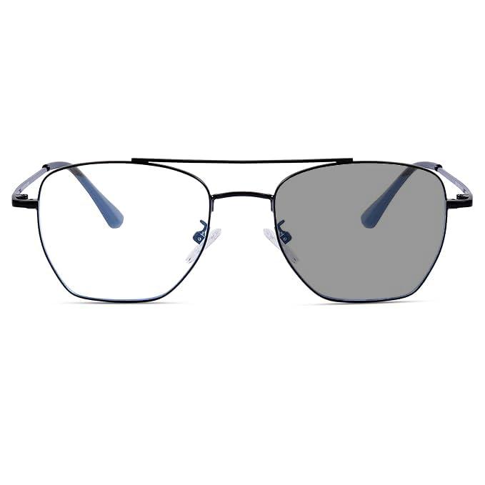 Vast Vast Photochromic Blue Cut Computer Glasses for Eye Protection | Zero Power Anti Glare & Blue Light Filter | UV Protect Specs for Men & Women| Frames| Cooling Glasses Lens