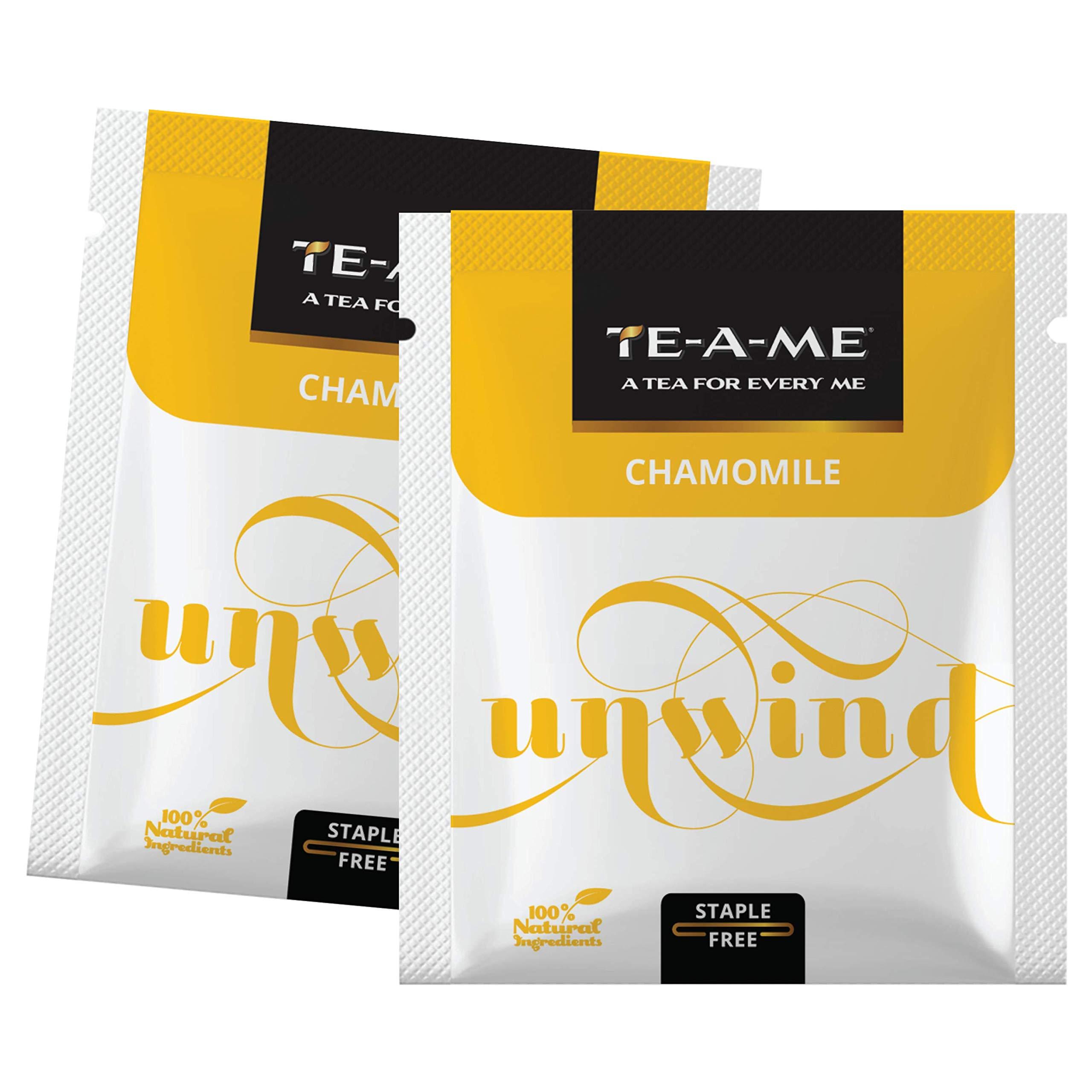 TE-A-ME TE-A-ME Chamomile Tea, 100 Tea Bags (4 Boxes x 25 Tea Bags = 100 Tea Bags) | Chamomile Tea | Herbal Tea | Chamomile Tea Bags | Chamomile Tea for Sleep | Chamomile | Herbal Tea Bags | Flower Tea
