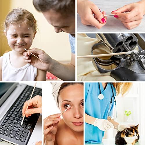 lemoonwuu 200PCS Cotton Swab - 6 Inch Cotton Sticks - Cotton Ear Swabs for Wound, Navel, Oral Cavity, Gynecological Care and Pet Ear Cleaning