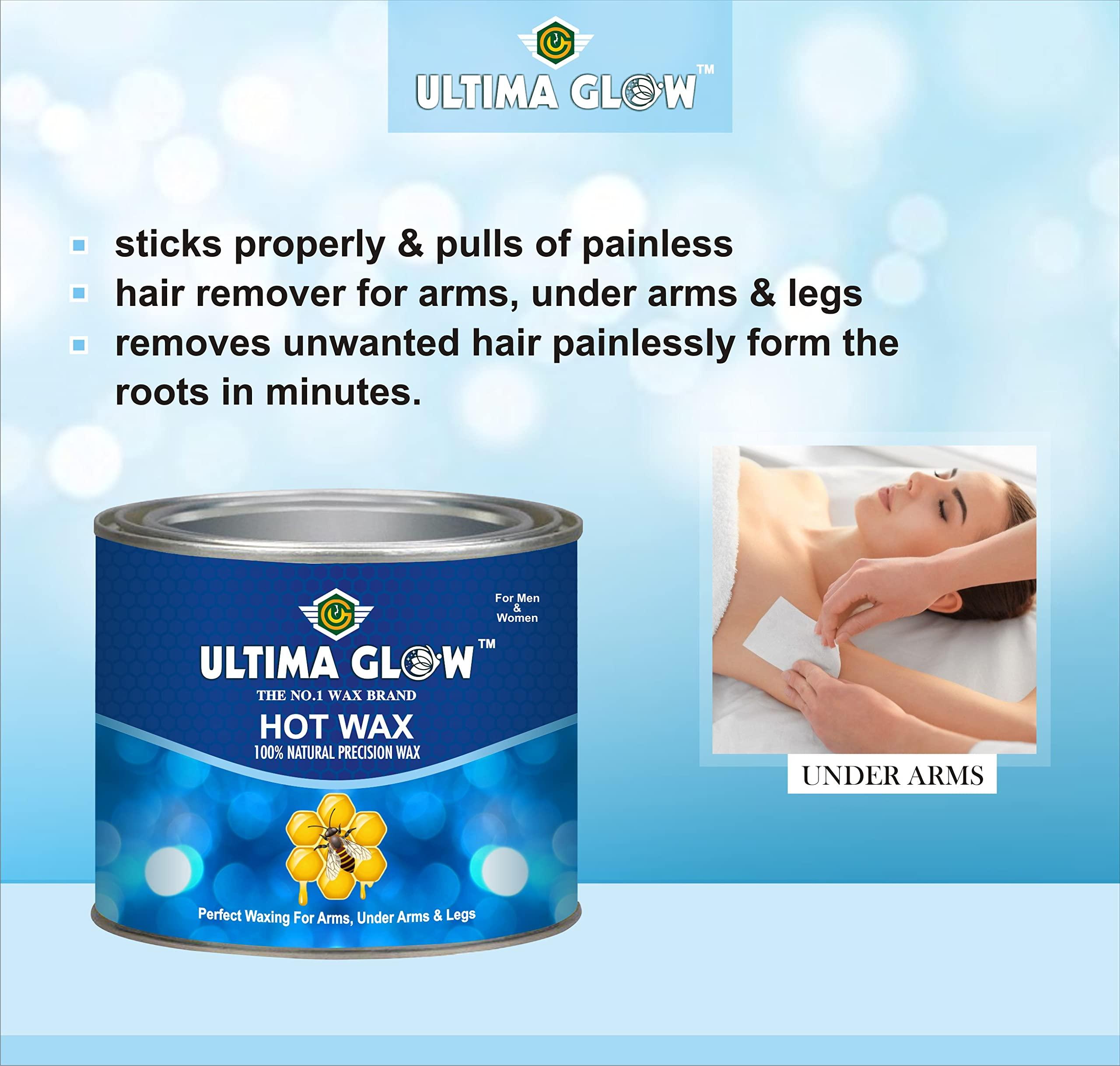 ULTIMA GLOW ULTIMA GLOW dark chocolate strip and stick wax 600 gram Hair Removal Wax For Arms, Legs, Chest, Back, and Full Body | Men & Women | Tan Removal | All skin Type (blue)
