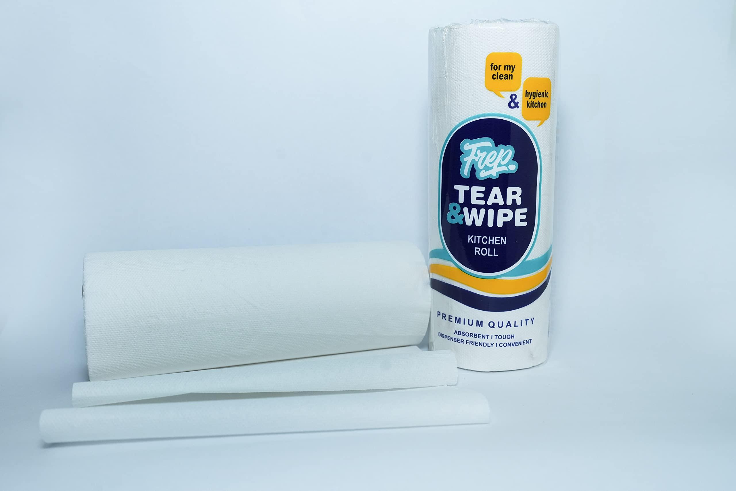 FREP Frep 2 ply Kitchen tissue roll | Premium tissue papers | Pack of 3 (65 sheets per roll, 195 sheets)