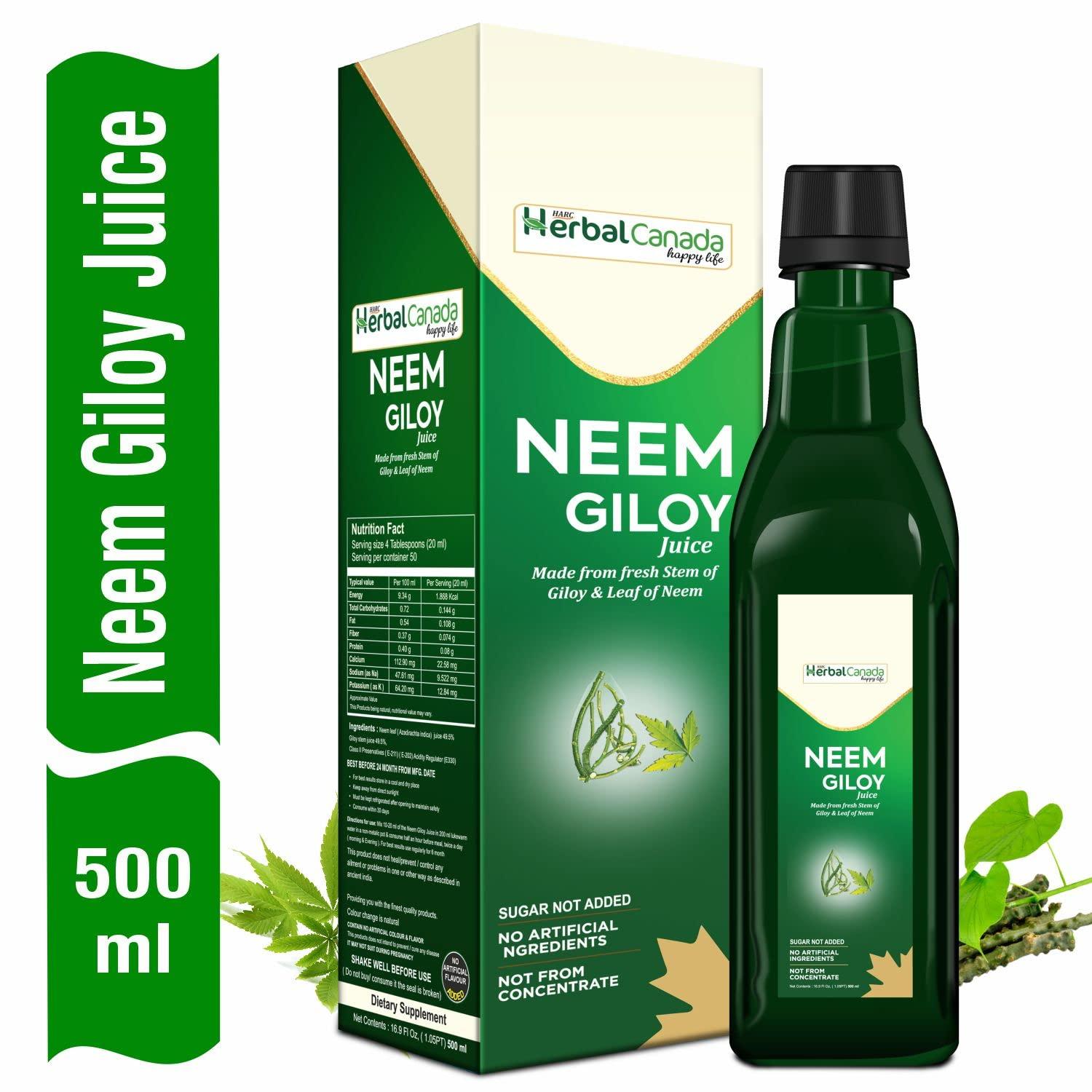 Harc Herbal Canada Harc Herbal Canada Neem Giloy Juice | 100% Pure | 500ml | Pack of 1