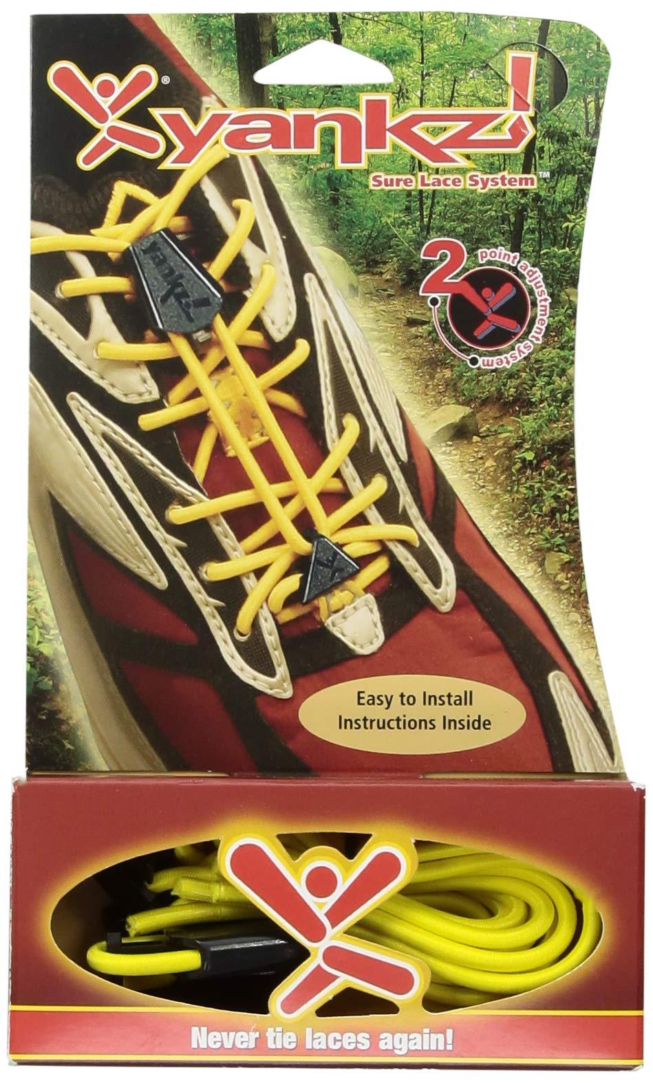 Yankz! Yankz Sure Lace Round Elastic Shoe Laces, Yellow with Black, One Size