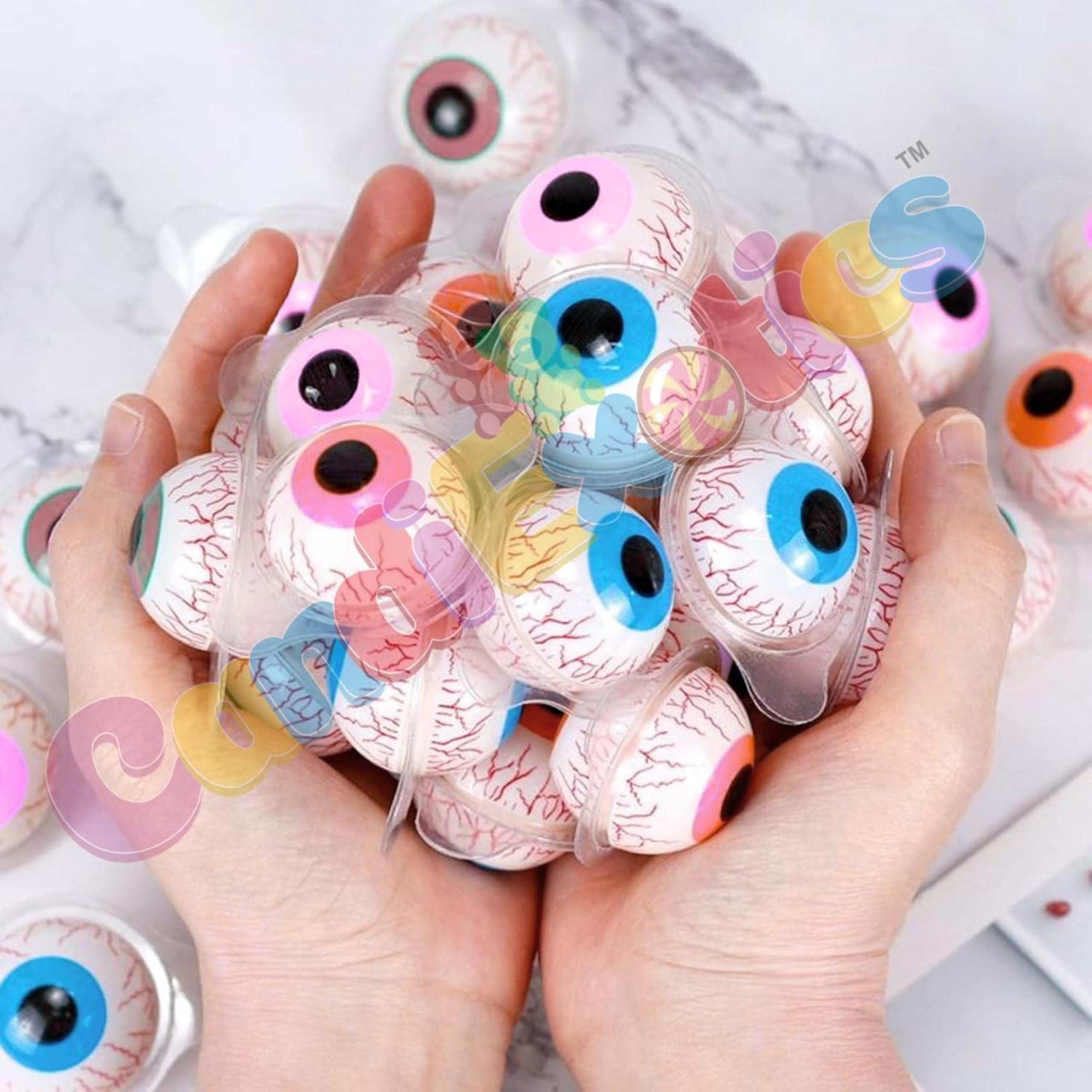 CandiExotics CandiExotics 3D Bursting Eyeball Jelly | Eye Candy | Ball Candy | Center Filled Gummy Candy | Spooky Halloween Jelly Balls | Jelly Candy 30 Pcs, 330 gm Jar