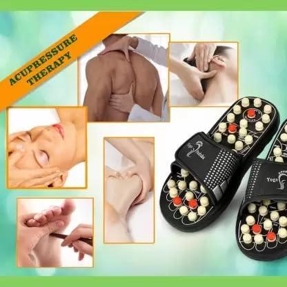 Cazuela Cazuela Spring Action Acupressure Massage Slippers Leg Foot Massage with Magnetic Therapy Unisex (Multi Color)