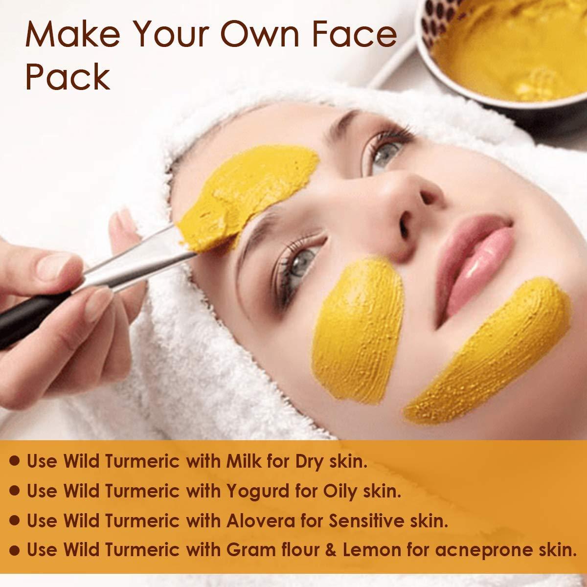 RAINTECH HERBALS RAINTECH HERBALS Wild Turmeric Powder for Face 250g | Kasthuri Manjal | Curcuma Aromatica | Natural Skin Care, Brightening & Anti-Acne Properties