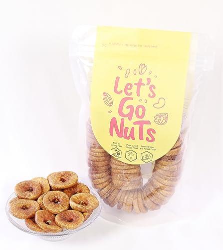 Let's Gonuts Real Wealth For Your Health Anjir Dry Figs 1kg Anjeer Raw ( Dry Fruit Afghani Anjira Anjura ) ( 2 Packs of Each 500g )
