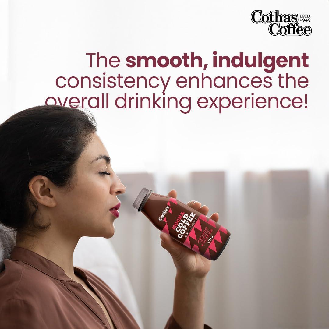Cothas Cothas Mocha Cold Coffee, Pure and Authentic Coffee Extracts with Chocolate and Real-Toned Milk, Best served Cold, Ideal Choice for Coffee Connoisseurs, Pack of 6 (250ml each)
