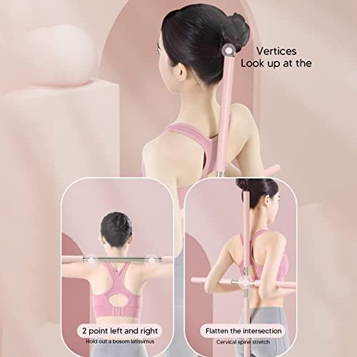 CURLEE Posture Stretching Stick, Yoga Sticks Humpback Correction Open Shoulder Adjustable for Posture