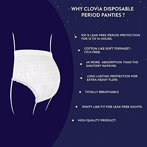 Cojin Cojin Overnight Disposable Period Panties For Heavy Flow (10 Pack - 30 Panties)|1 panty = ~4 regular pads|0% Leaks|All-Night 360 degree Period Protection - Night Period Panty