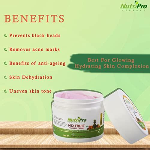 NUTRIPRO NutriPro Fruit Massage Cream With Massager | Extract With Bees Wax,Almond Oil & Apple Extract, 150 GM