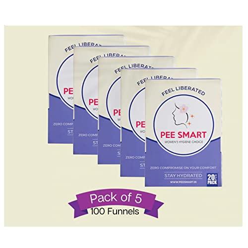 PEE SMART PEE SMART Stand and Pee | Pocket Sized Urination Device for Women | Disposable Female Urination Device | Foldable, Pocket Friendly, Use at Outdoors, Travel, Public Toilets | (Pack of 5)-100 Pieces