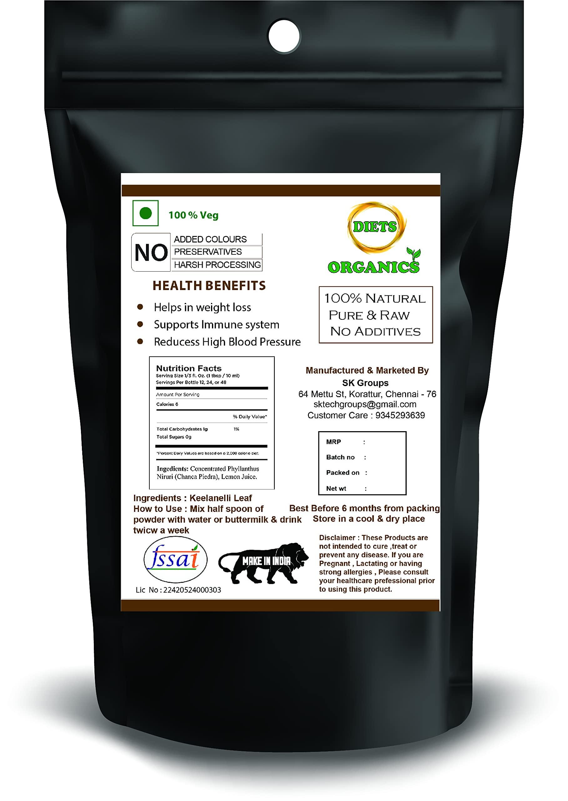DIETS ORGANICS Diets Organics Keelanelli powder -200 G,Bhumyamalaki,Phyllanthus Niruri Powder, Keezanelli powder -200G