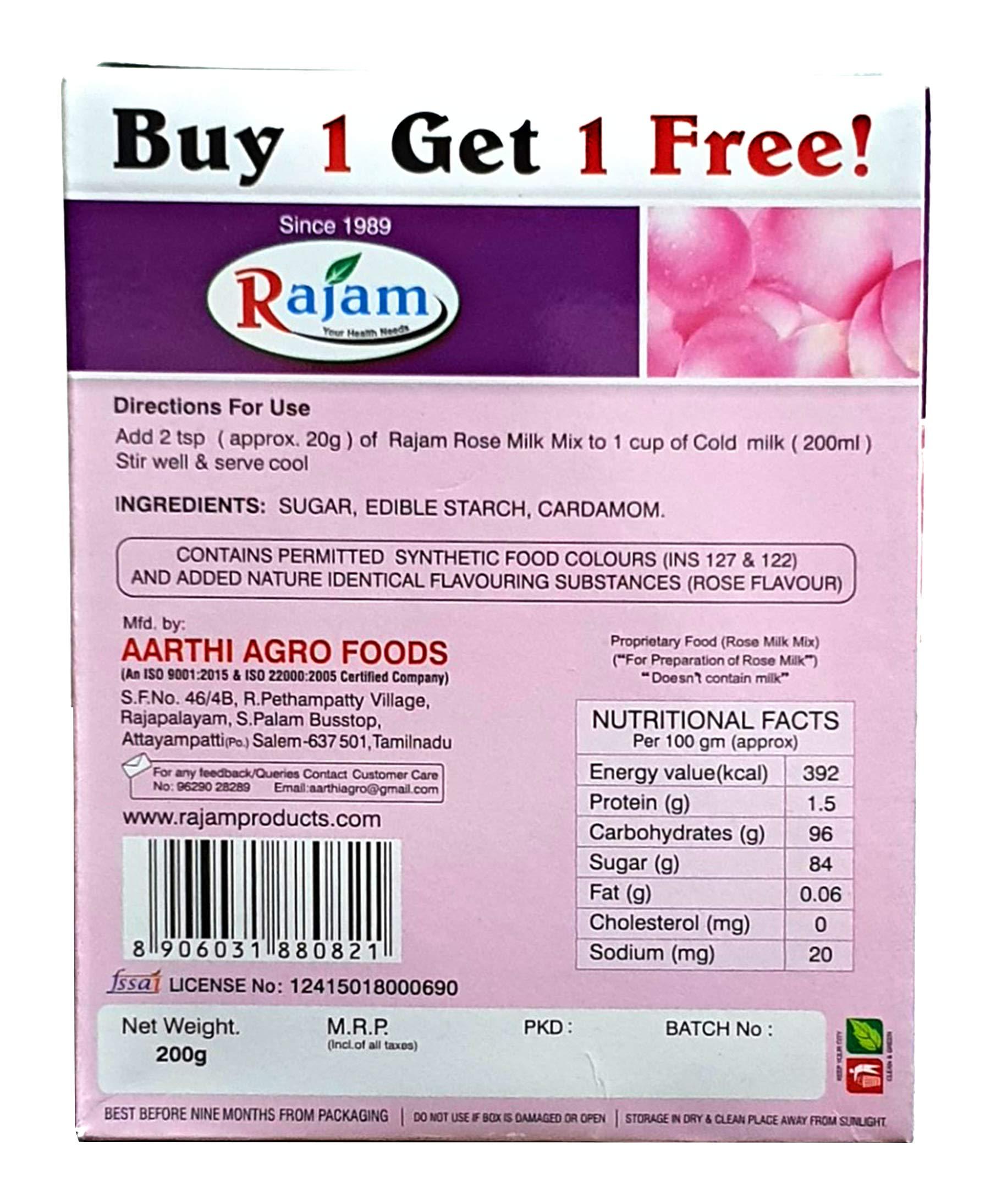 Rajam Rajam Rose Milk Drink Mix 200G Box (Buy 1 Get 1 Free)