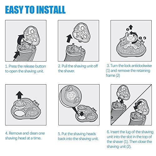 Laprite Laprite HQ8 Replacement Heads for Philips Norelco Aquatec Shavers, HQ7760,HQ7762,HQ7780,HQ8445,HQ8850, OEM HQ8 Blades Upgraded, Philips Norelco Electric Shaver Replacement Hq8505 Blades 3Pack