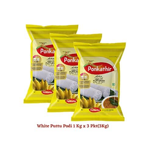 Ponkathir Ponkathir White Puttupodi 1Kg x 3 Pkts(3 Kg) | Soft Puttu | The Traditional Taste of Kerala|ExportQuality