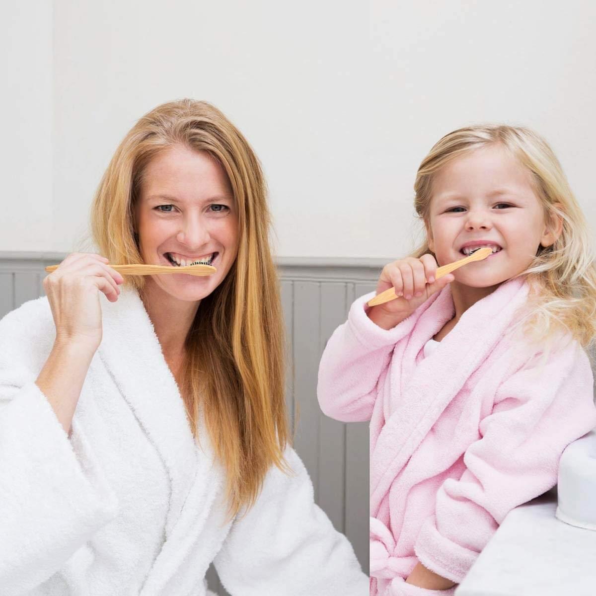 Goaycer Goaycer Adult Eco Friendly Bamboo Manual Toothbrush , 10Pack Medium Firm Bristles Biodegradable Bulk Wooden Toothbrushes