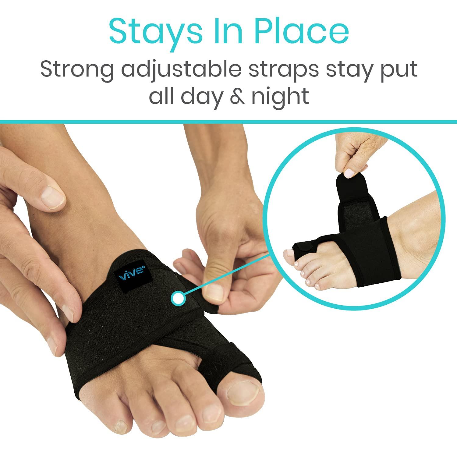 VIVE Vive Bunion Splint (Pair) - Big Toe Straightener - Corrector Brace for Hallux Valgus Pad, Joint Pain Relief, Alignment Treatment - Orthopedic Sleeve Foot Wrap Night Time Support for Men and Women