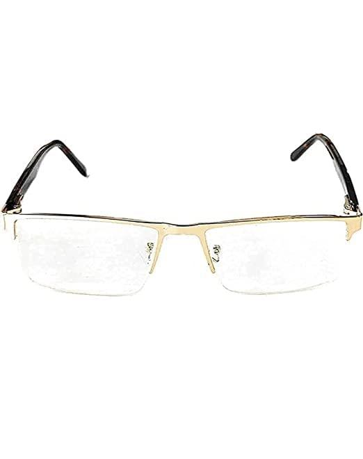 Lens Doctor Lens Doctor Bifocal Reading Glasses For Men And Women Distance Plano Reading All Powers Available Golden Square Shape Half rim +1.00 to +3.00 (Anti Glare Bifocal, Distance Plano / Reading +2.75)