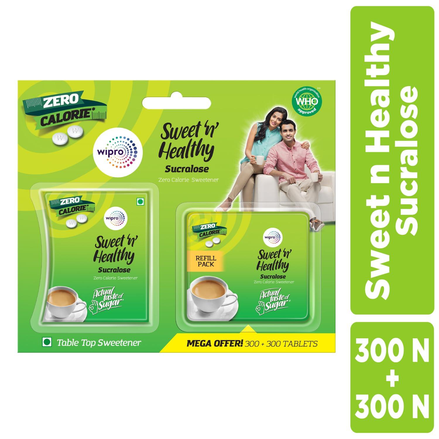 Sweet n Healthy Sweet n Healthy Zero Calorie Sweetener| 100% Safe & Guilt-Free Sucralose Tablets| Diabetic-Friendly No-Calorie Artificial Sugar Substitute For Daily Beverages & Sweet Dishes| 600 Tablets