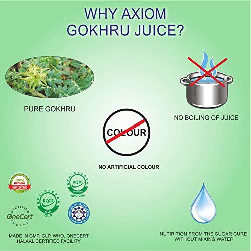 Axiom Axiom Gokhuru Juice 500ml | Immunity Booster | No Added Colour | No Added Flavour | WHO GMP GLP Certified Product