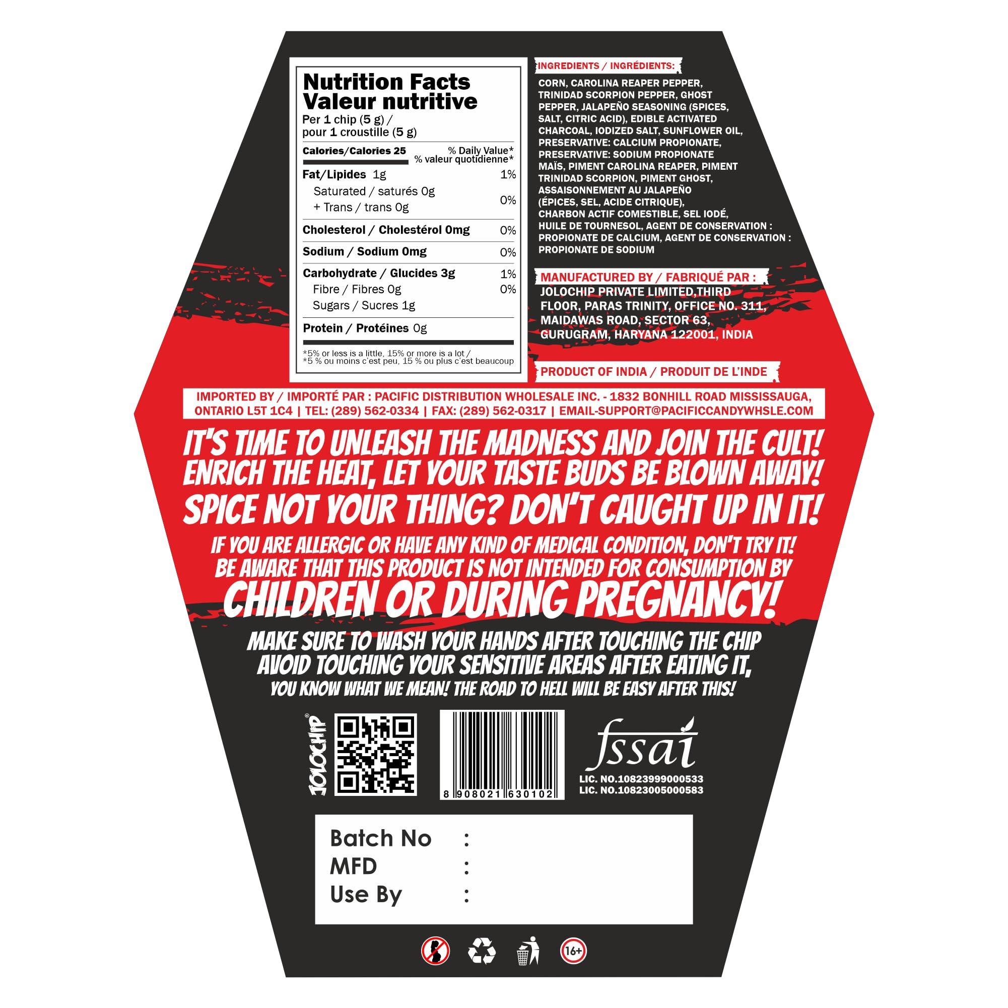 JOLOCHIP Jolochip Last-Chip-Challenge (Pack of 2) | Extreme Spicy Tortilla Chip | Hottest Chip in the World | Ultimate Hot Snack | 5gm*2