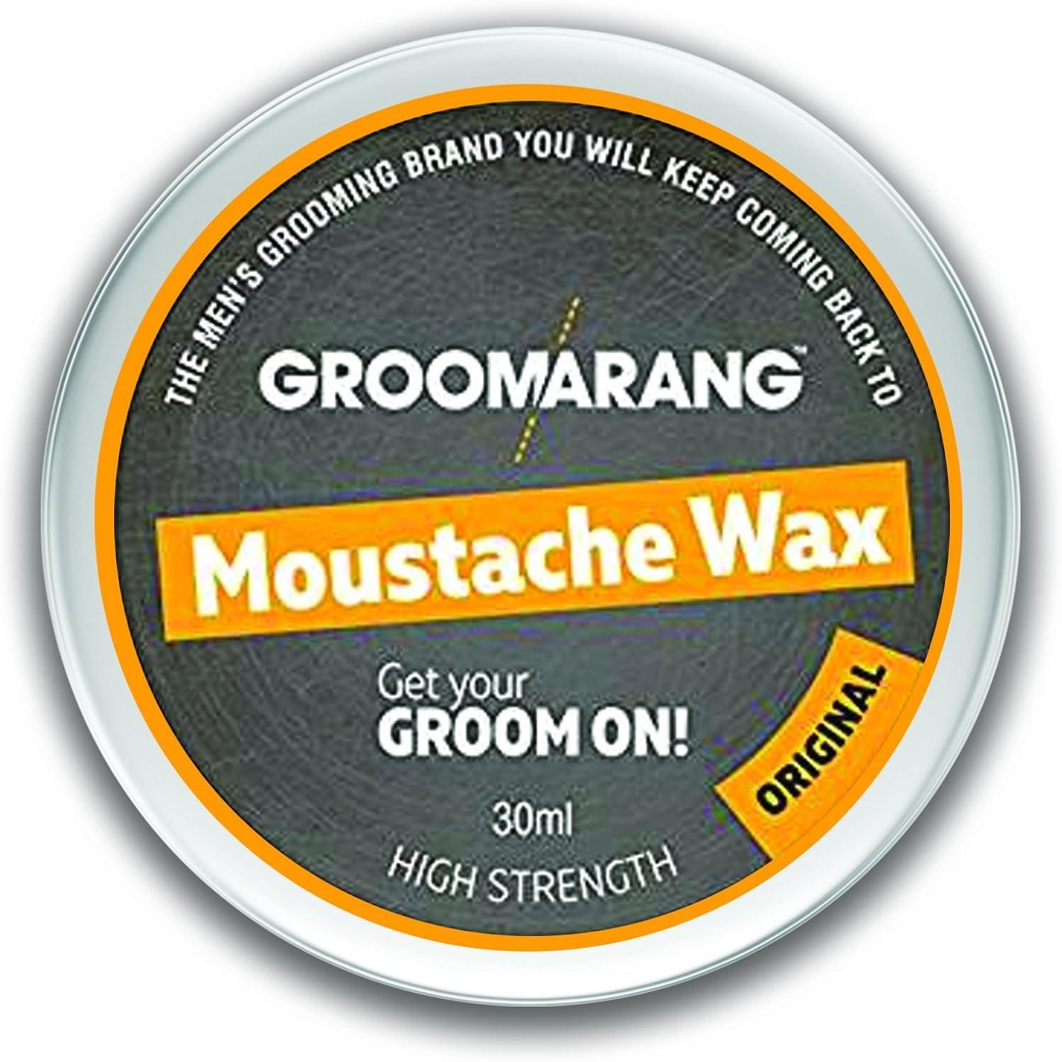 Groomarang Groomarang Moustache & Beard Wax Extra Strong Original 100% Natural Hair Care Organic & Vegan 30ml (medium)