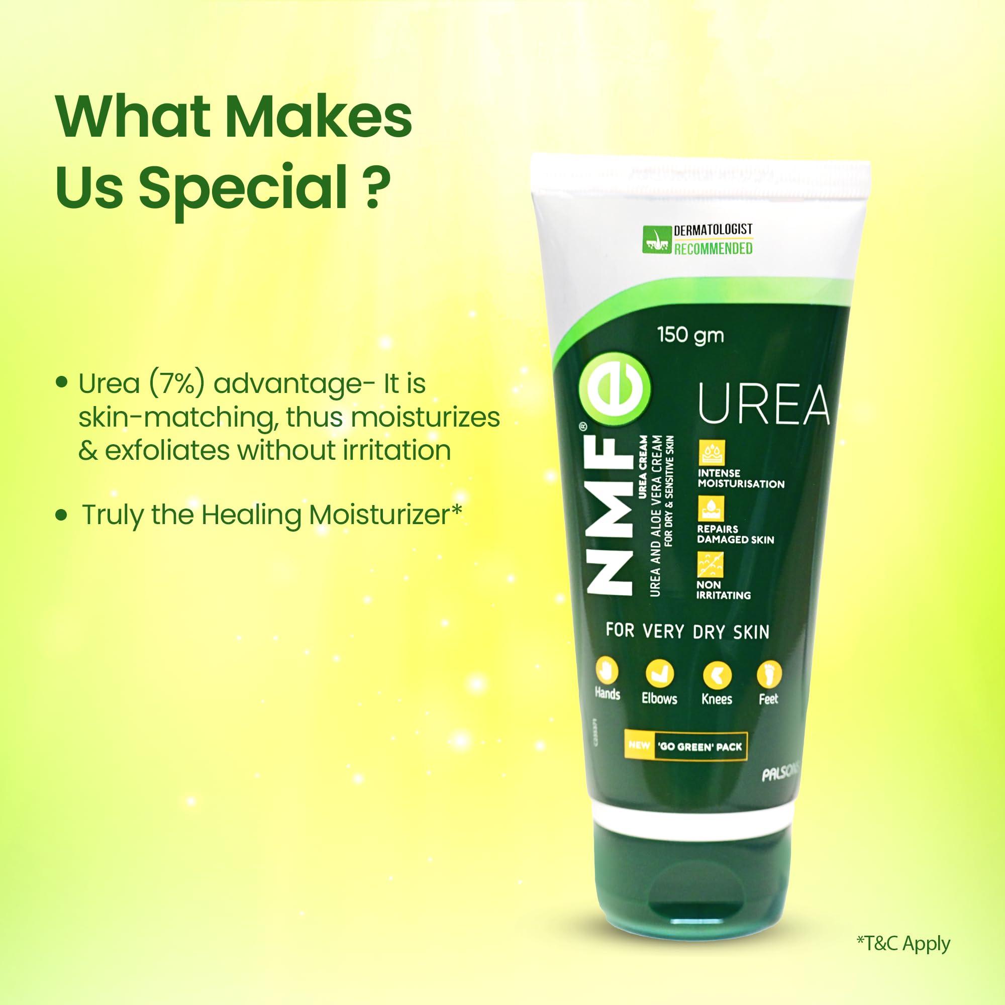 NMFe UREA CREAM NMFe Urea Cream 150 gm For Intense Moisturisation with Urea 7% & Aloe vera for thick and dry skin | Truly the Healing Moisturiser | For very dry skin | Takes care of cracked heels & Fissure feet effectively