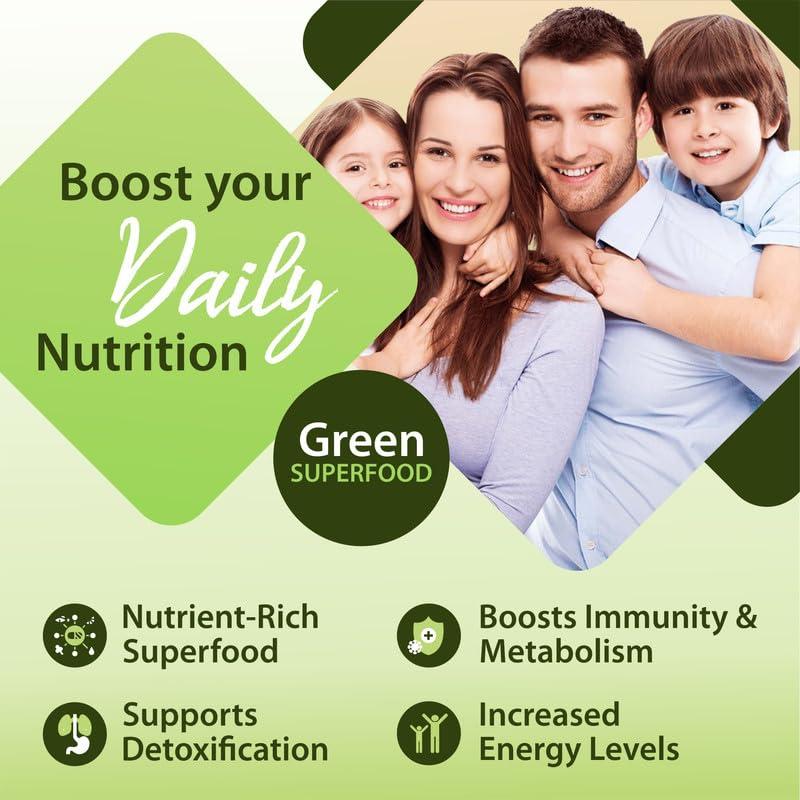 HerbalSpirit Herbal Spirit Daily Greens Supplement Superfood Powder, 100gm | Wheatgrass, Moringa, Alfalfa, Barley grass, Spirulina, Ashwagandha and Himalayan Amla fruit for Daily Greens Wellbeing Nutrition |