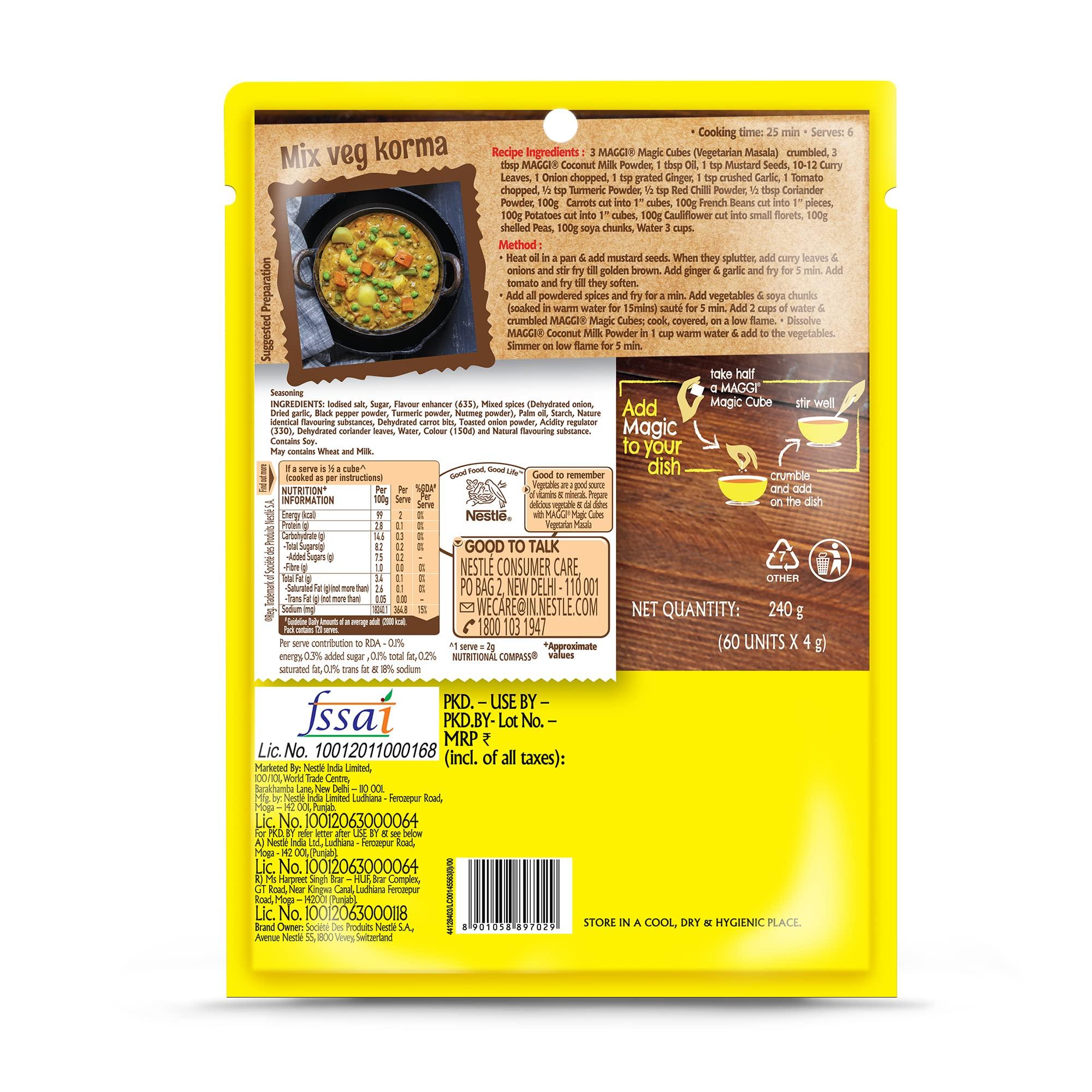 Maggi MAGGI Summer Savory Vegetarian Masala Magic Cubes Pouch (240g)
