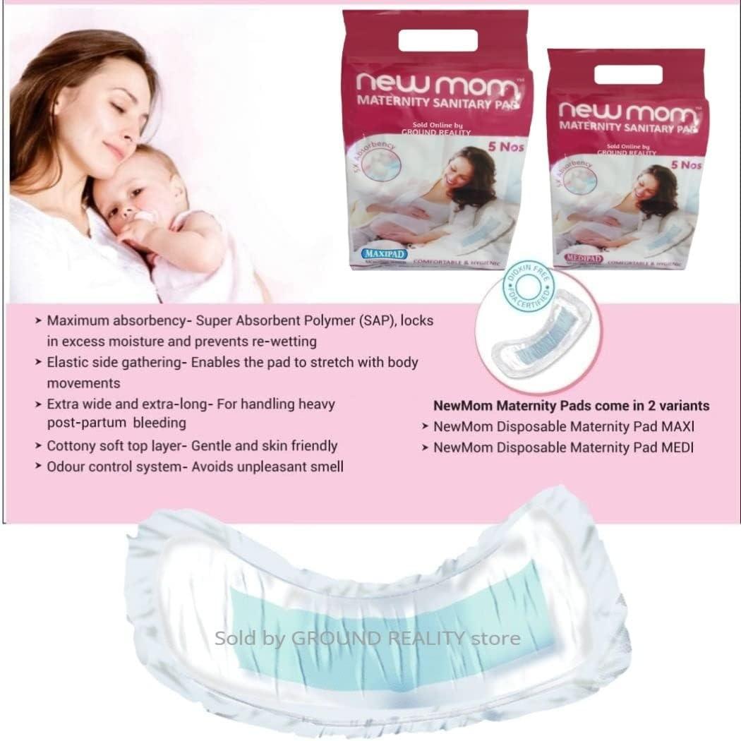 LADY HAWK LADY HAWK (Pregnancy Kit - Set of 15) 13 New Mom Maternity Pads Maxi (850ml) + 2 Pad Fixator Panty for Women. Long Lasting Protection. Premium New Mom Maternity Pads and Pad Fixator