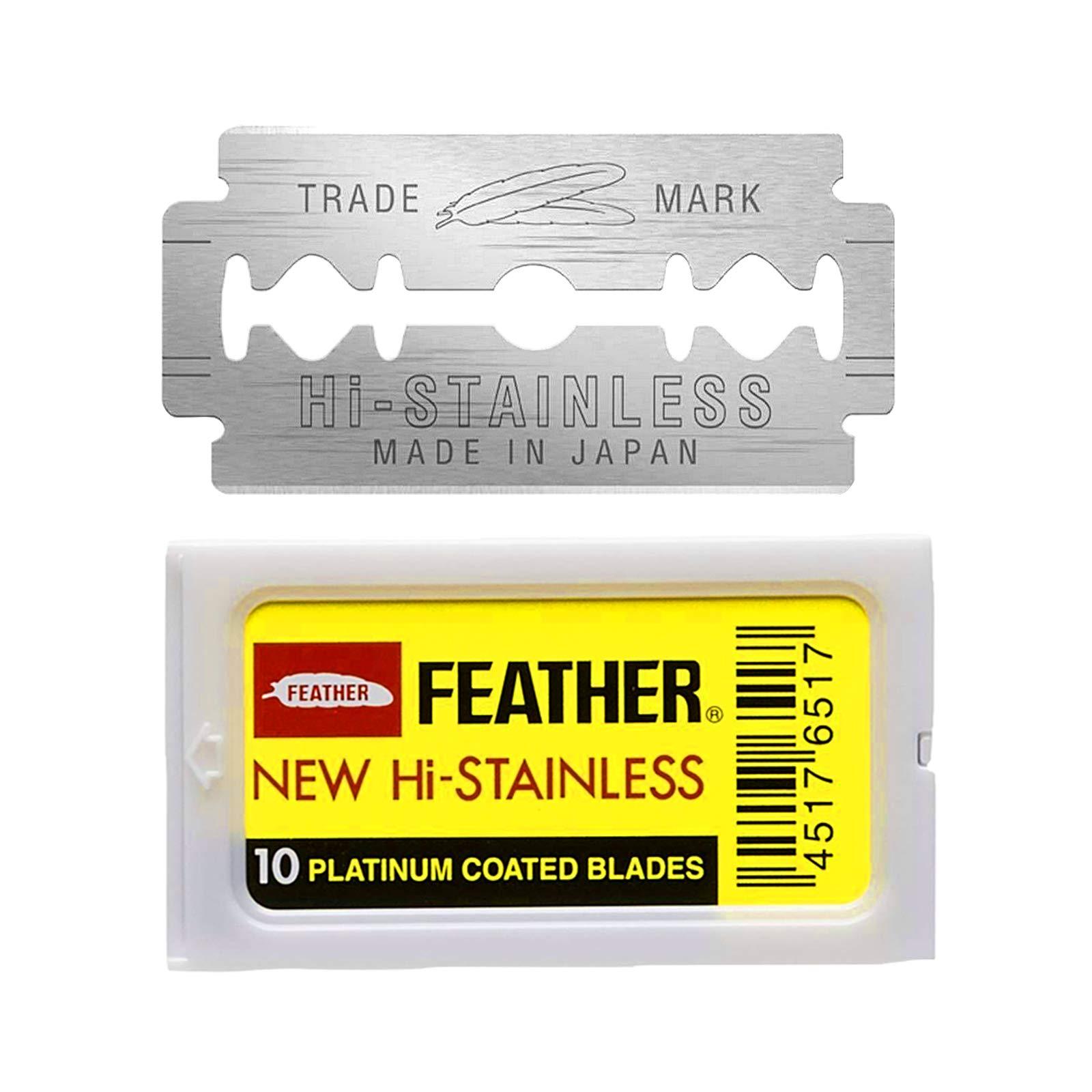 Feather Brand Feather 10 Razor Blades New Hi-Stainless Double Edge