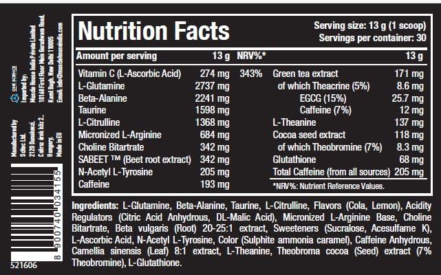 ONE SCIENCE NUTRITION One Science Nutrition (OSN) Ghost Pre-Workout with Vitamin C and Green Tea Extract for Lean Muscles Building | Strength | Powerful Pumps | Next Generation Pre-workout Formulation - 30 Servings - Cola